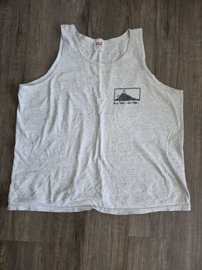 Anvil Light Gray Cotton Tank Top - Lava Java Print